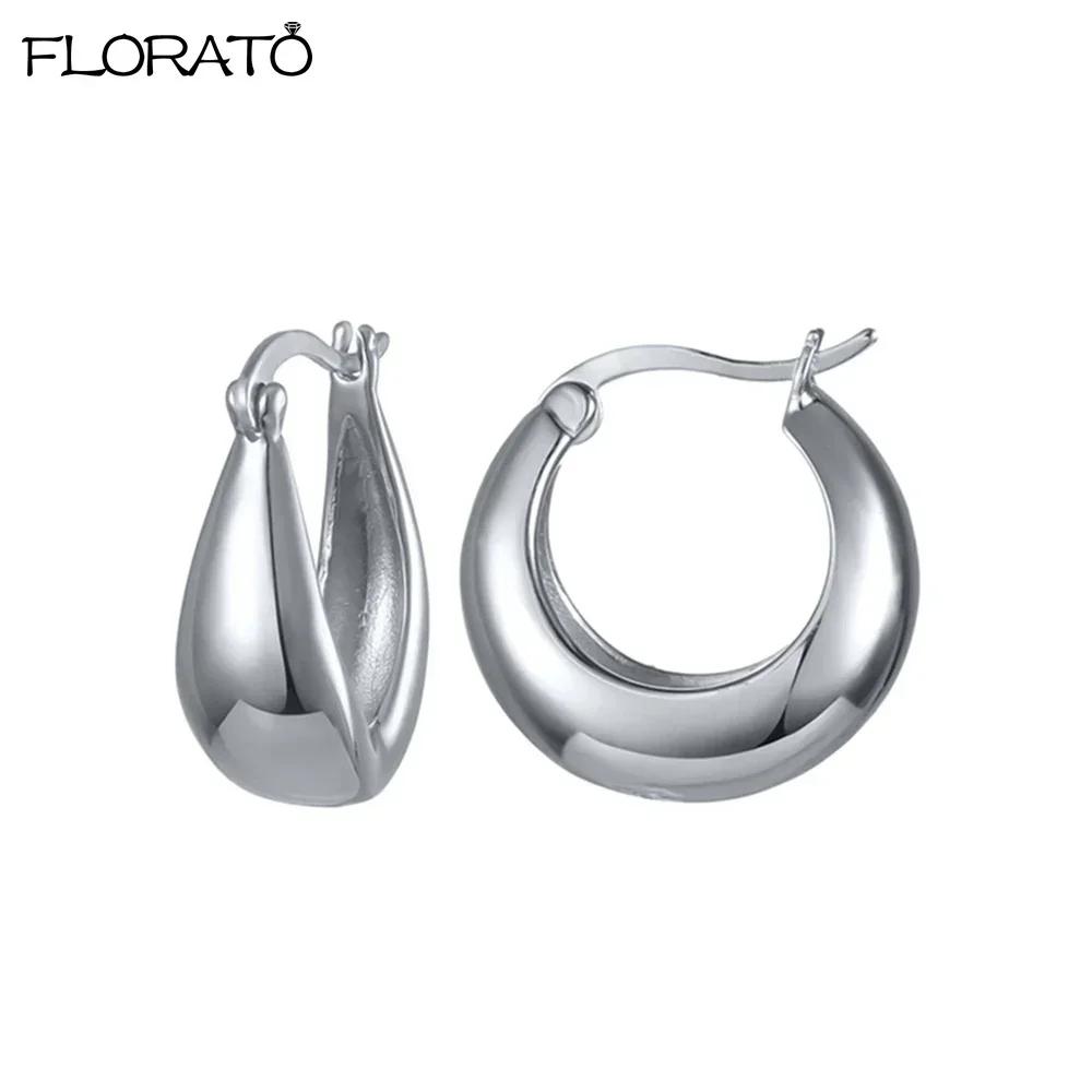 925 Silver Ear Needle Simple 10/15/25mm Hoop Earrings for Women Round Dangle Gold Earrings Fashion Korean Jewelry