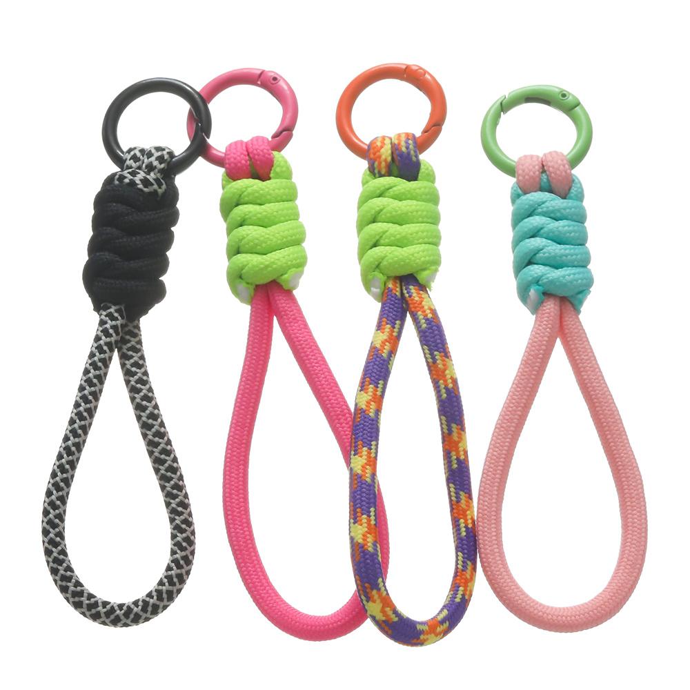 1pc Colorful Braided Lanyard Keychain for Phone Case Women Anti Lost Knot Rope Strap Car Key Chains Diy Accessories Keyring