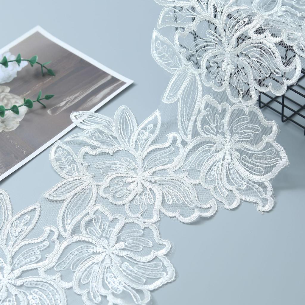Clothing Accessories Car Bone Lace Lace Transparent Bead Lace Wedding Dress 23Cm