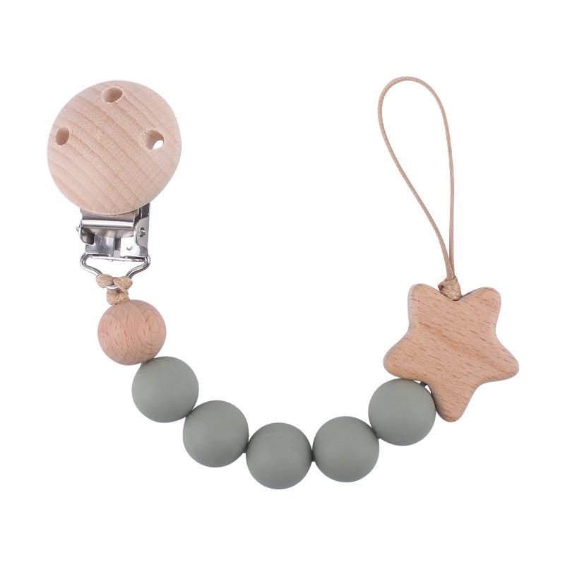 Baby Pacifier Chain Silicone Beads Soother Nipple Clip Infant Dummy Holder Strap for Baby Chew Toy Teether Teething BPA Free