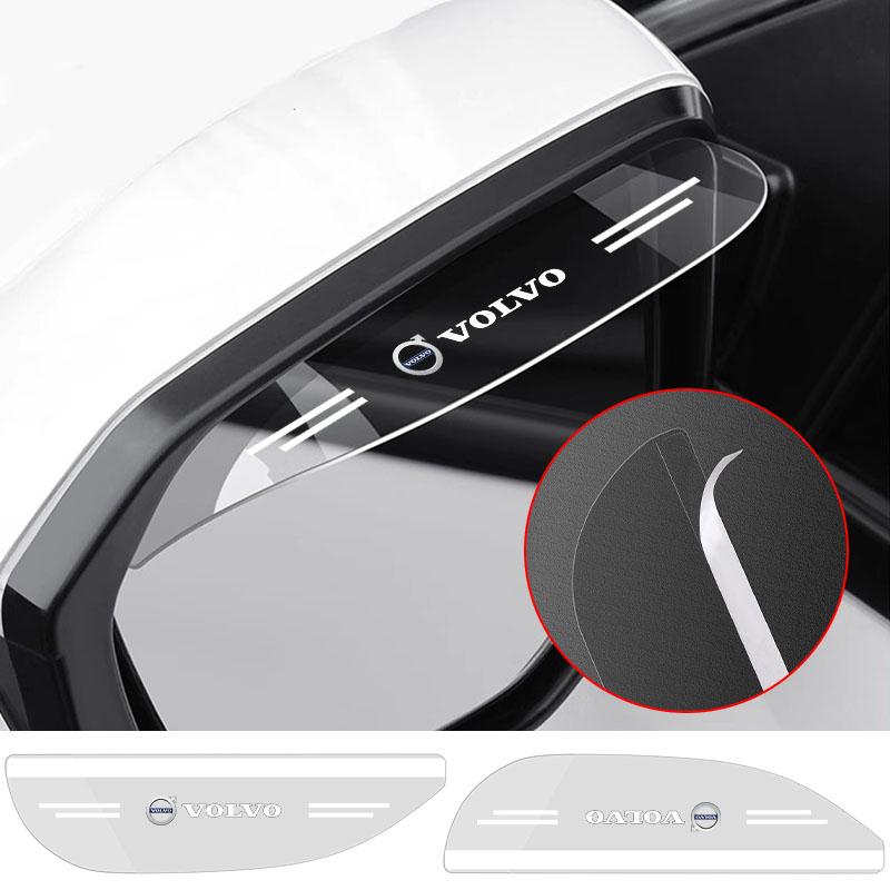 2Pcs Car Rearview Mirror Rain Eyebrow Sun Shade Protector Sticker For Volvo 240 C70 S40 S50 S60 S70 S80 S90 V40 V50 V60 V90 XC40 XC60 XC90 Vnl Truck