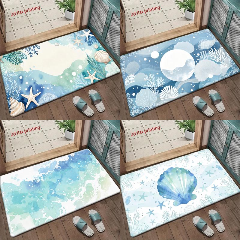 Ocean Watercolor Pattern Mat Living Room Decoration Home Sofa Non-Slip Carpet Study Bedroom Tatami Children'S Soft Floor Mat
