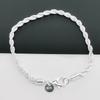 925 Silver 4MM Twisted Rope Bracelets For Women Men Fashion Minimalist Couple Chain Bracelet Male Unisex Jewelry Gifts