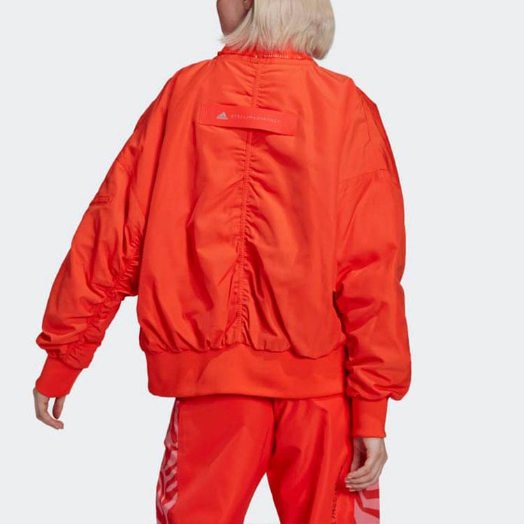 Adidas Solid Color Zipper Long Sleeve Jacket Women Jackets Orange H59970