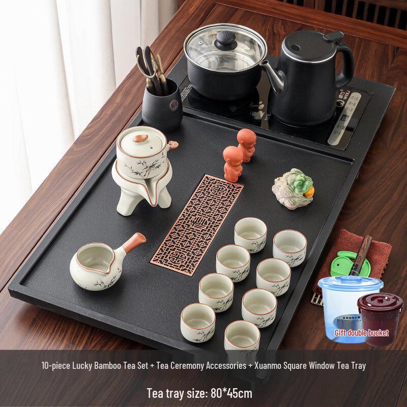 Chaxun 10-Piece Ru Kiln Automatic Tea Set