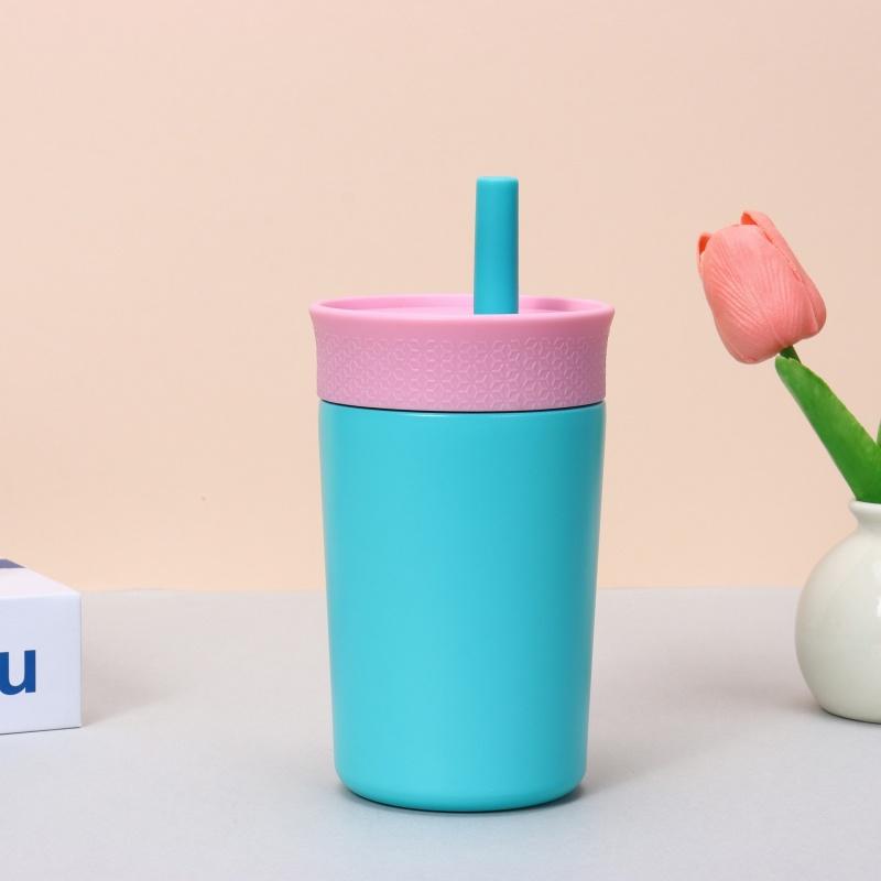 12oz Portable ThermosCup Coffee Mug Stainless Steel Vacuum Flask Cold&Hot SportCup Car Cups with Straw Travel Mug Insulated Cup