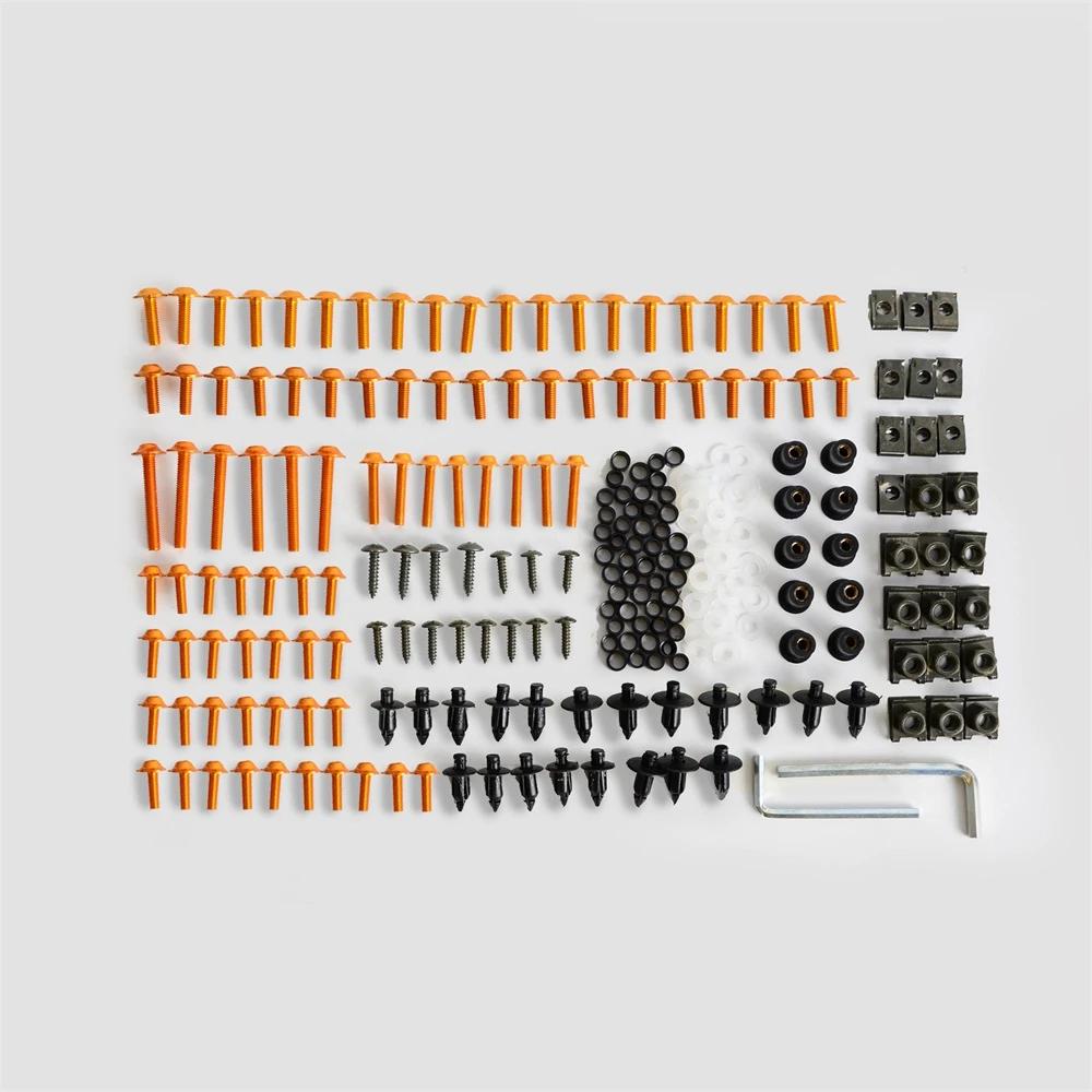 

223 шт. Универсальный комплект винтов для обтекателя ветрового стекла мотоцикла, зажимов, пружинных болтов для Kawasaki, Suzuki, Honda, Yamaha золотистый