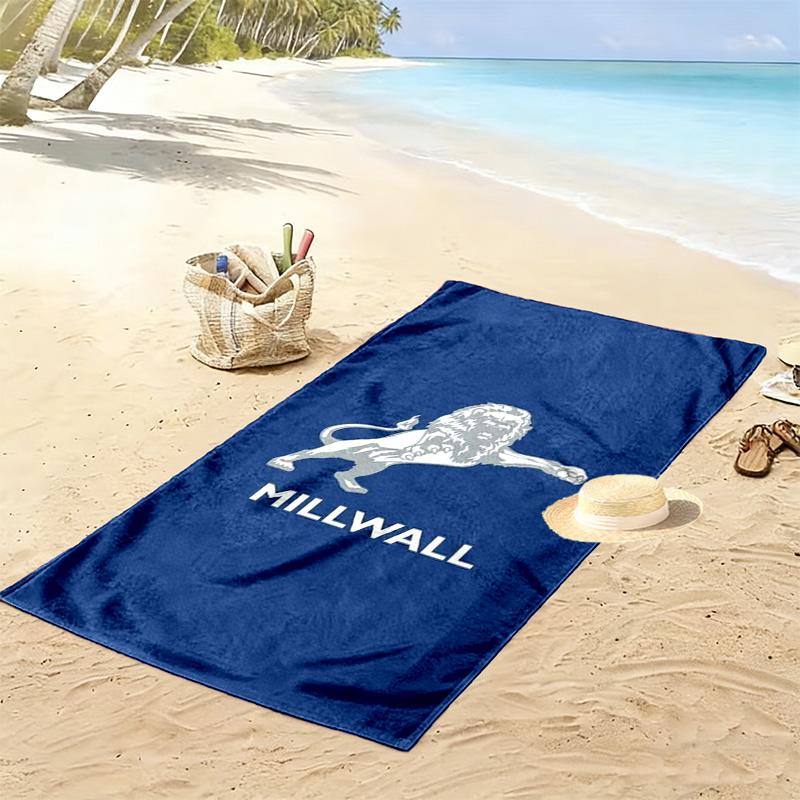 Millwall FC Print Beach Towel, Large Soft Quick Dry Towel for Beach Camping Swimming
