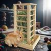 Detachable Rabbit Hay Manger Wooden Guinea Pig Feeder Pet Grass Rack Hay Feeder  Cage Accessories