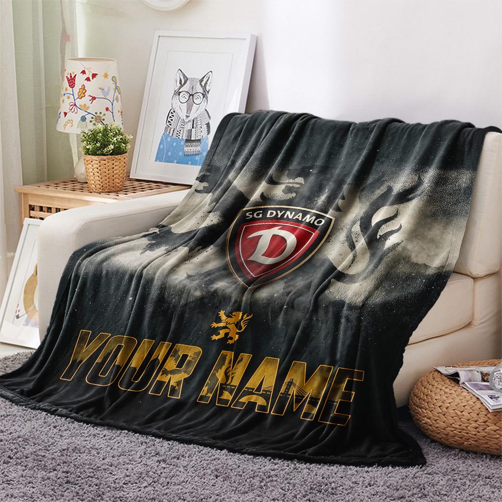 Custom Name SG Dynamo Dresden Flannel Blanket, High Quality Comfortable for All Seasons, Home Decor, Warmth and Comfort