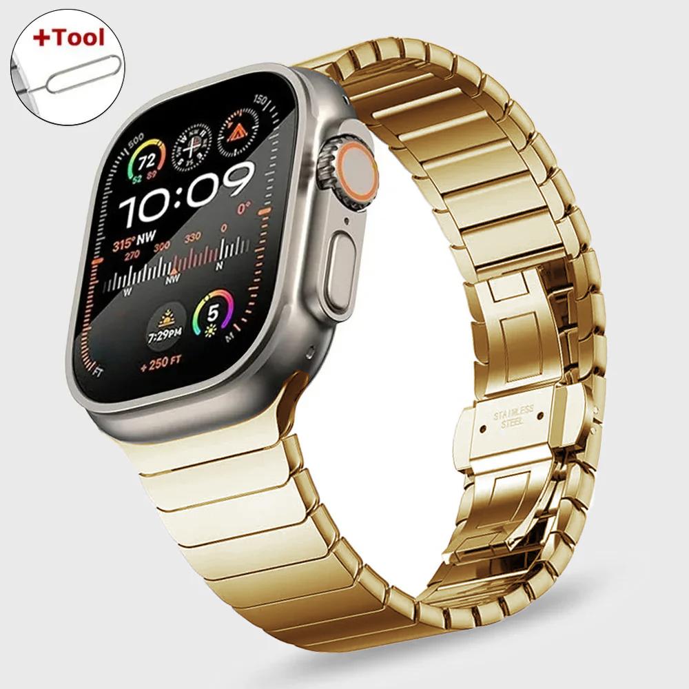 Metal Band for Apple Watch Ultra 3 2 49mm Link Stainless Steel Strap for IWatch 11 10 9 8 7 6 5 4 45 46mm 44 40mm 38mm 41mm 42mm