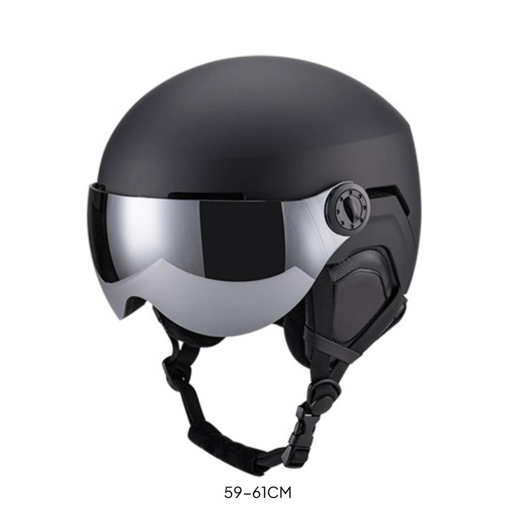 OnePiece Ski Helmet with Builtin Reflective Visor ImpactResistant PC Shell Expanded