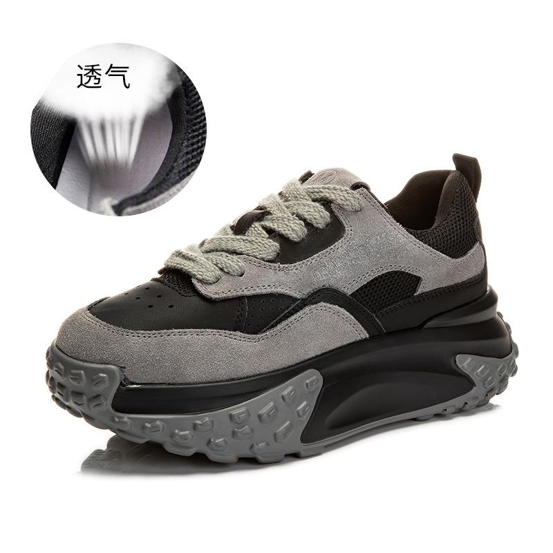 

thick-soled leather dad shoes women s 2025 spring new muffin sole heightening sports shoes women s casual versatile women s shoes 40