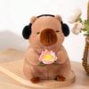 Cute Capybara Simulation Plush Toy Stuffed Soft Animals Peace & Love Capybara Doll Fluffy White-face Monkey Home Decoration