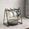 6 Cups Coffee Cup Holder Vertical Cup Storage Rack Vertical Coffee Cup Rack for Living Room