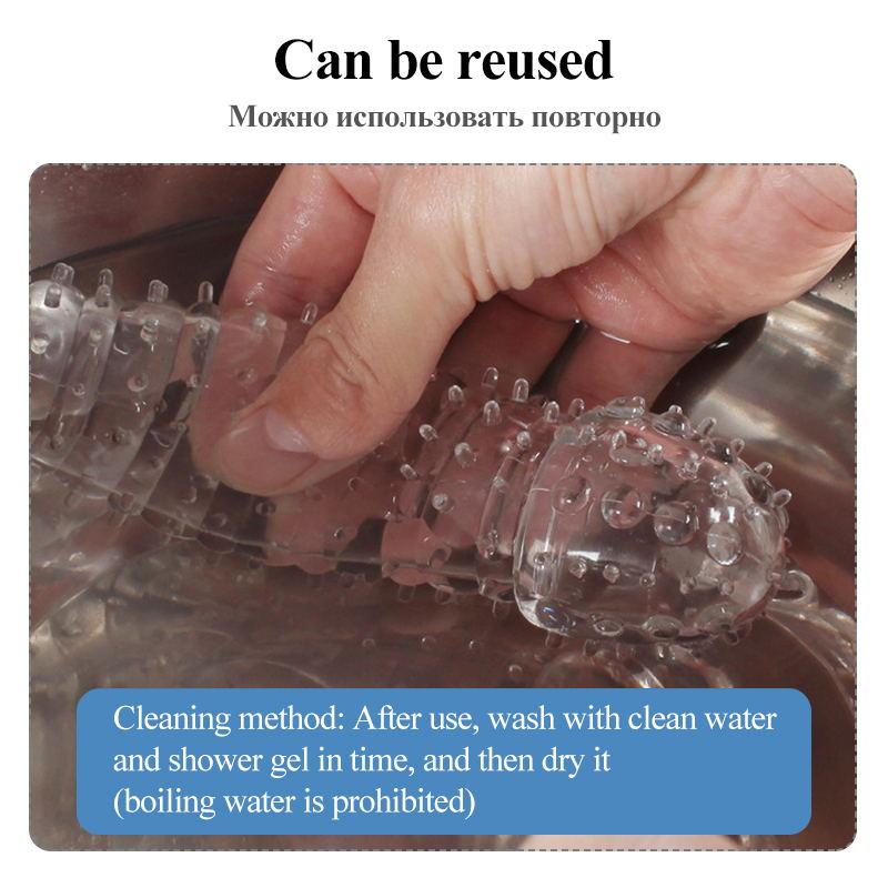 Opakovaně použitelné kondomy Extend Crystal Transparent Penis Sleeve G bodové stimulace