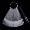 Nail Art 50-Piece Fan-Shaped Color Chart Display Board for Polish Swatches In Transparent & Natural Shades