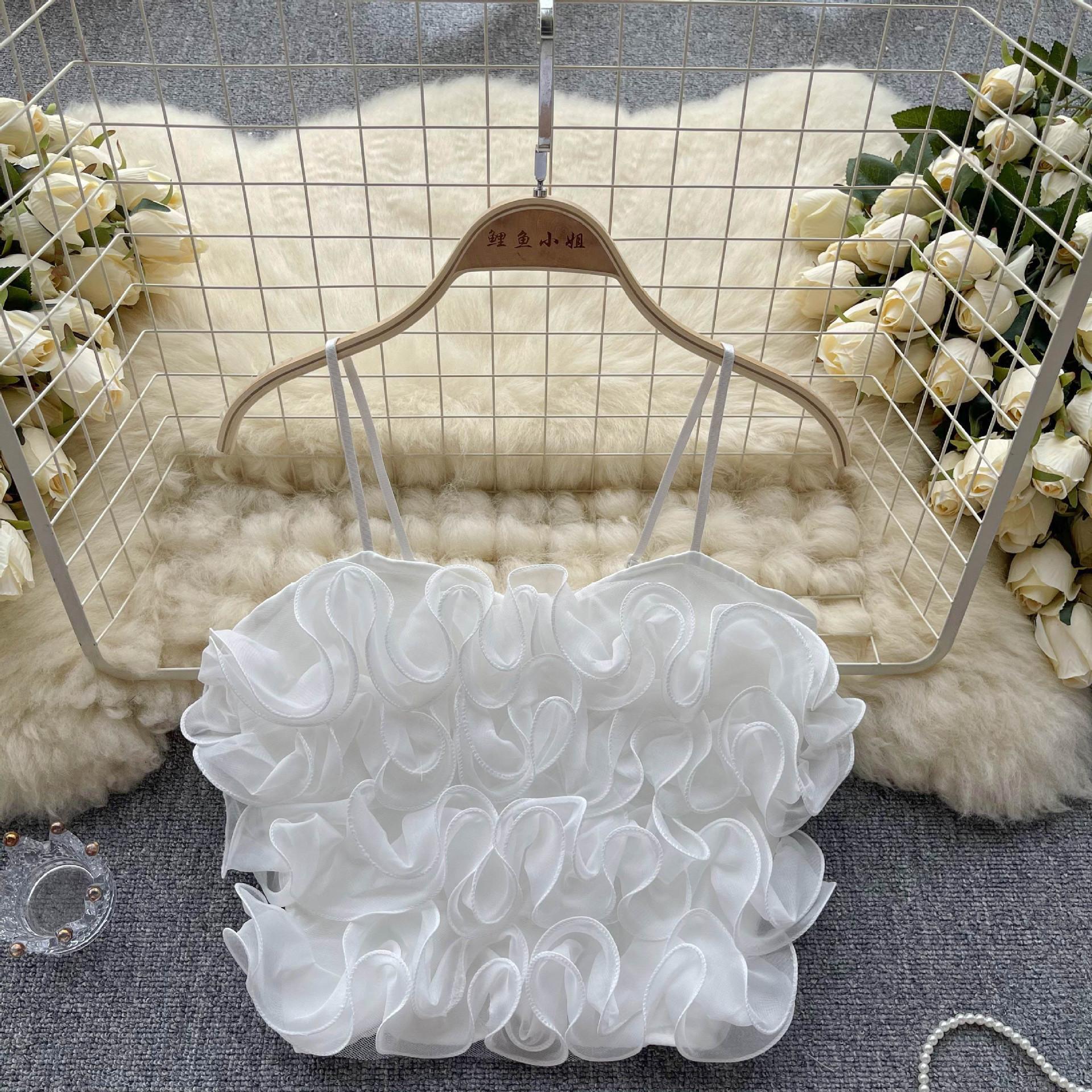 

Летний женский топ-комбинезон с французской сеткой и объемными цветами, с высокой талией, короткий топ-комбинезон, шикарный топ-обертка One size белый