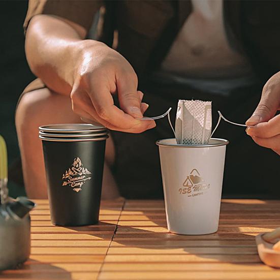 350ml Šálek na kávu Žáruvzdorný Velkoobjemový Povrchová úprava barvou Nerezová ocel Kempování Mléko