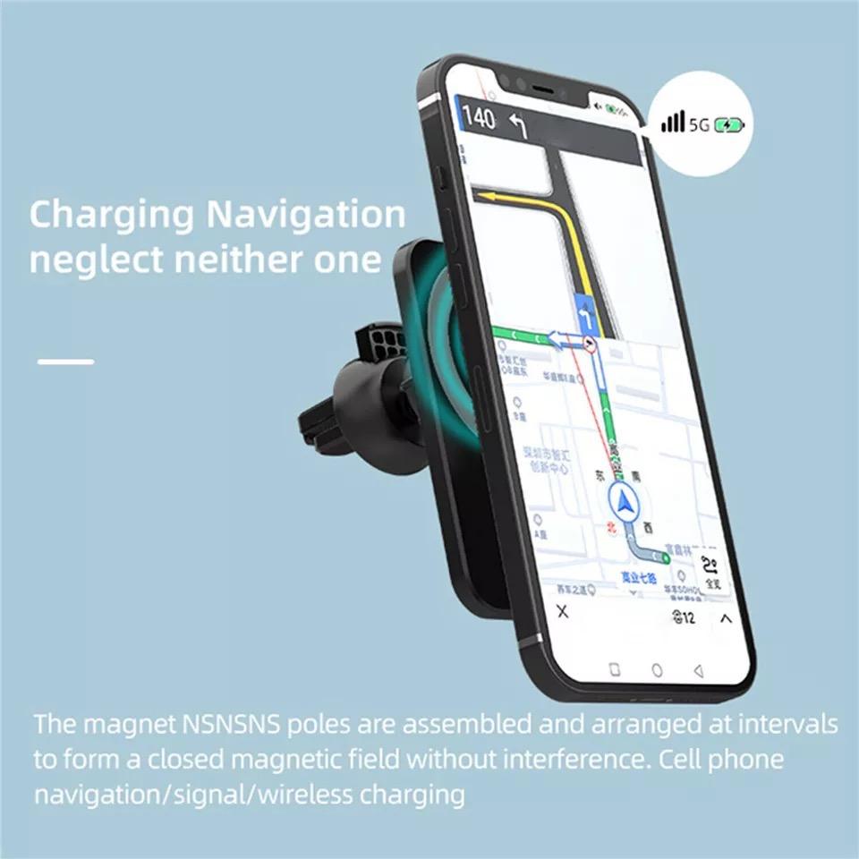 Chargeur Sans Fil Magnétique Support de Téléphone Voiture pour iPhone 14 13 Pro Max 12 Accessoires Téléphone Adaptateur Induction Charge Rapide 30W