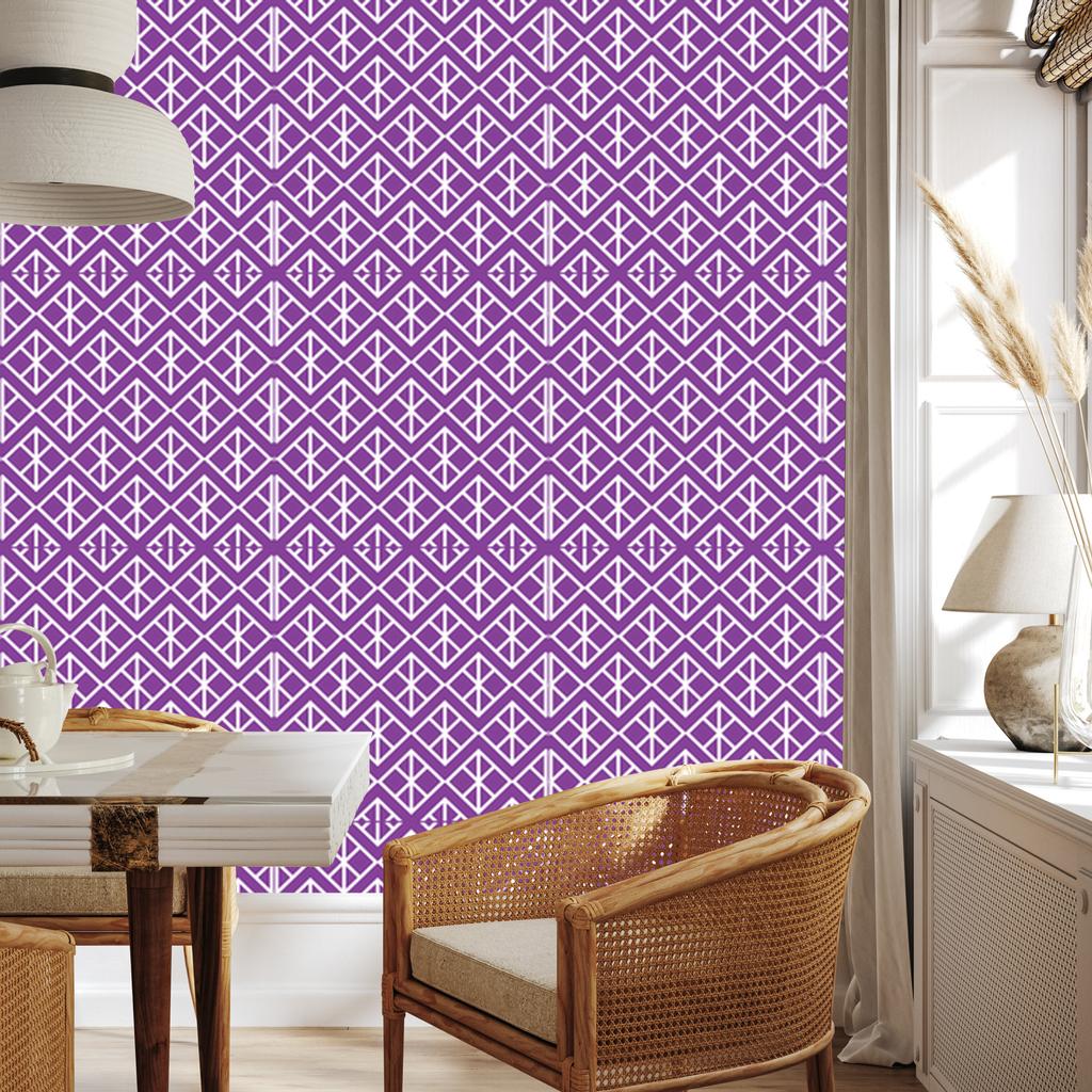 Wallpaper Geometric Pattern Purple and Lavender for Living Room and Bedroom 50x1000