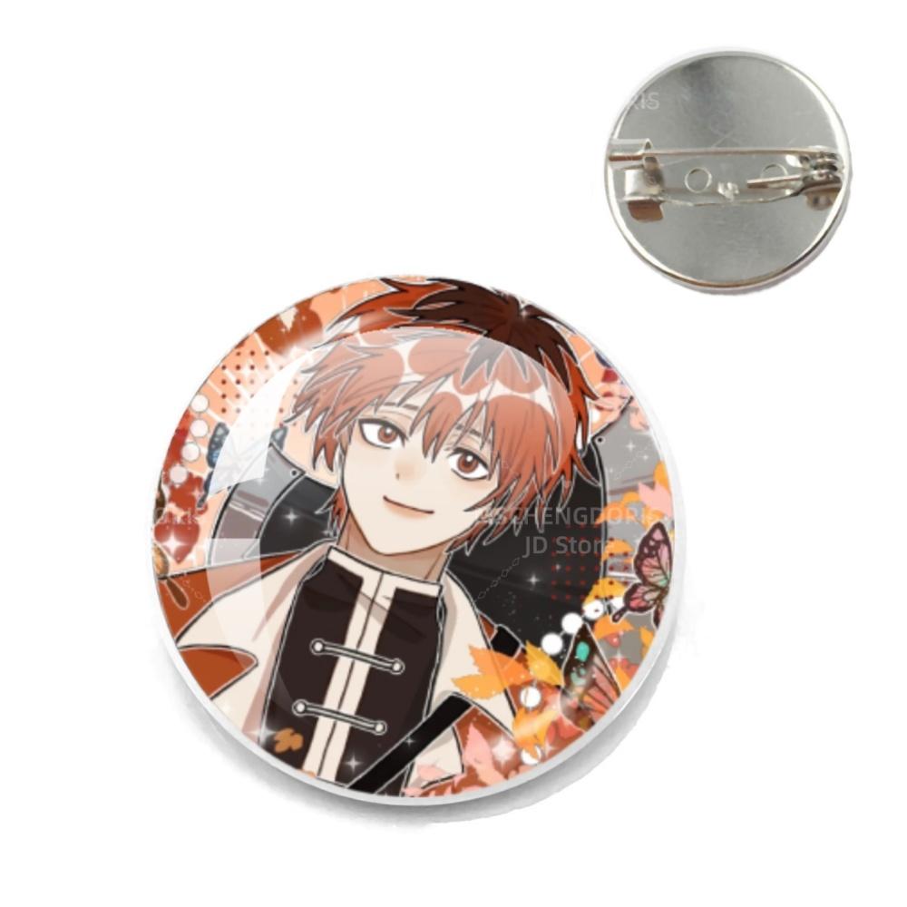 Anime Frieren Pins Cartoon Badge Round Creative Glass Metal Brooches For Backpack Jewelry Accessories Gifts
