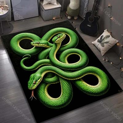 Multiple Sizes Green Snakes Intertwined Carpet for Living Room Bedroom Sofa Home Decor Rus Non-slip Floor Mat Luxury Gift
