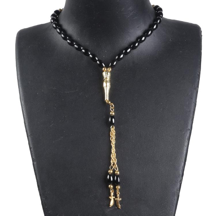 Rosario Islamico in Vetro Misbaha Perline di Preghiera Musulmani Bracciale Misbaha Islamico con Nappe Perline di Preghiera Tasbih Musulmane Regali