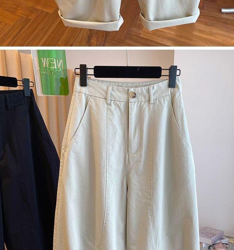 2026 Versatile Korean Wide-Leg Casual Scythe Pants for Women - Slimming, Loose, Long Trousers for Spring & Autumn.