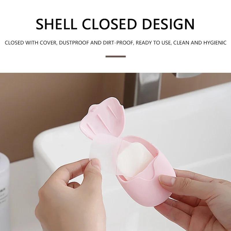 150Pcs Cute Travel Portable Soap Paper Outdoor Disposable Soap Flakes Hand Washing Mini Soap Pieces Boxed