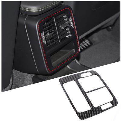 Soft Carbon Fibre For Porsche Taycan 2019-2026 Rear Air Conditioning Control Panel Outlet Vent Cover Sticker Accessories
