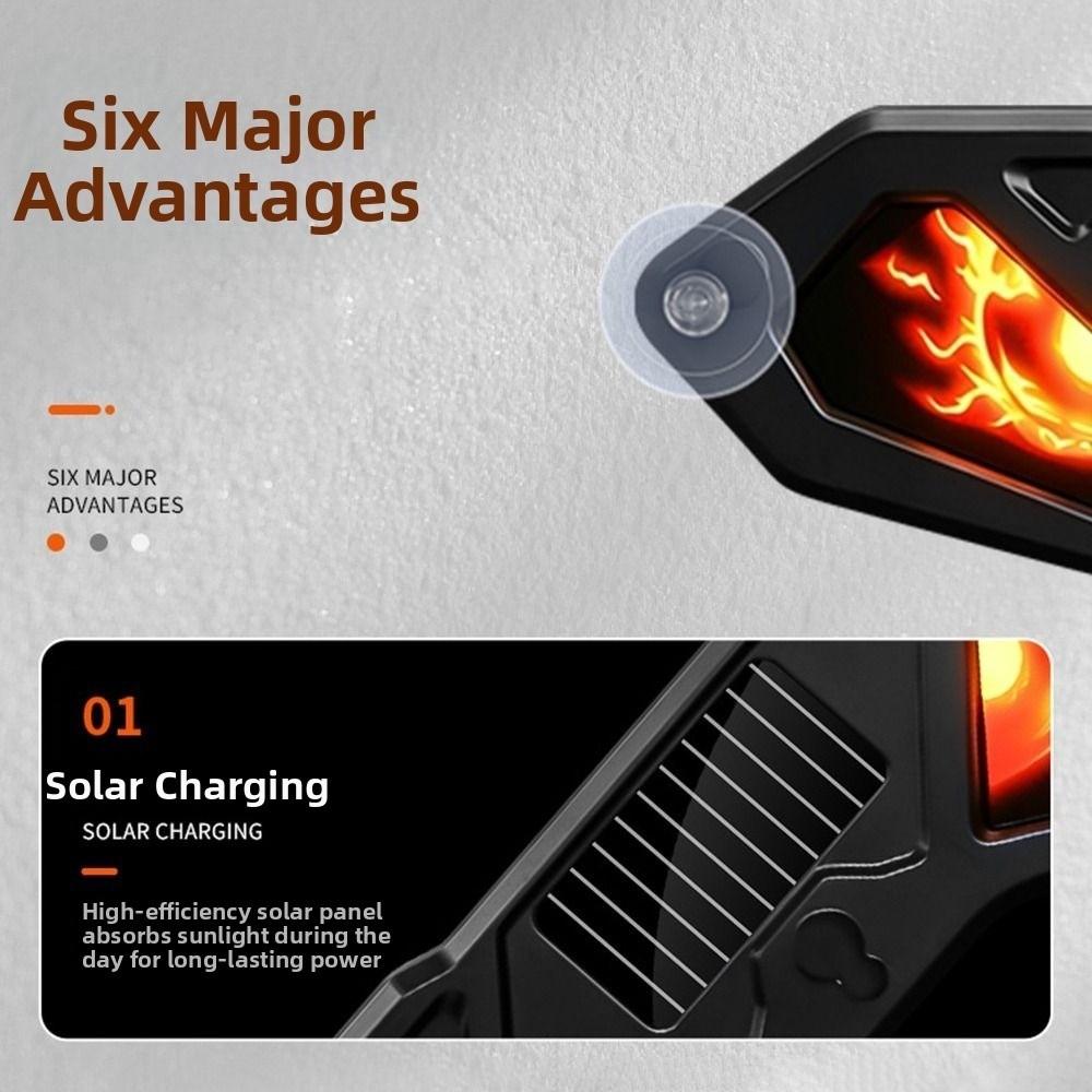 Dynamic Display LED Car Light Solar Powered Car Warning Light  Car Interior