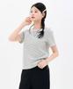 CHASECULT Women'S Striped Ribbed Short Sleeve T-Shirt-Fbrg5863D01