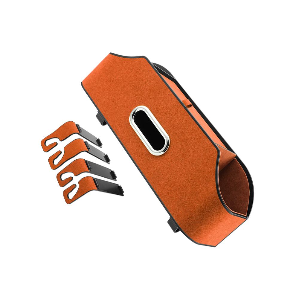 Multifunctional Interior Accessories Portable For Easy Storage Car Seat Organizer Stowing Tidying Car Storage Box Orange Suede