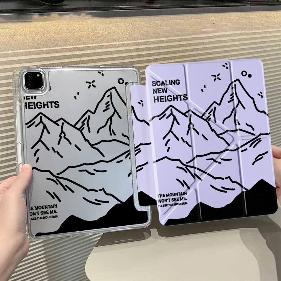 Snow Mountain Art Y-Fold Holder Cover Tablet Case For iPad Pro 11th 10th 9th 8th 7th 12.9inch Pro 2025 Mini 6 7 Air 4 5 M3 M2 1