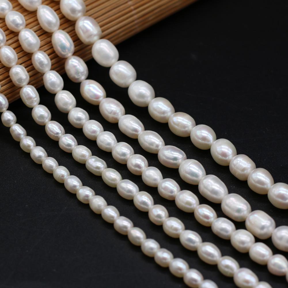 1String, AA Natural Freshwater Pearls, Handcrafted Rice-shaped Pearl Beads for DIY Necklaces, Jewelry Making Supplies 36cm