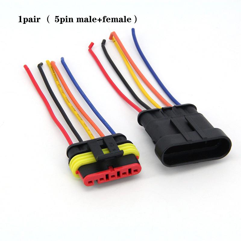1pair 1P 2P 3P 4P 5P 6P Way Waterproof Electrical Auto Cord Connector Male Female Plug 18awg with Wire Cable for Car Motorcycle