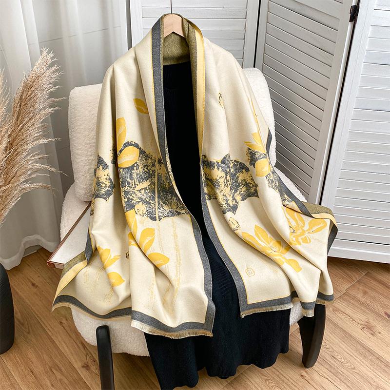 Design Paisley Printed Cashmere Scarf Women Winter Pashmina Shawls And Wraps Thick Warm Bufanda Stoles Blanket Luxury