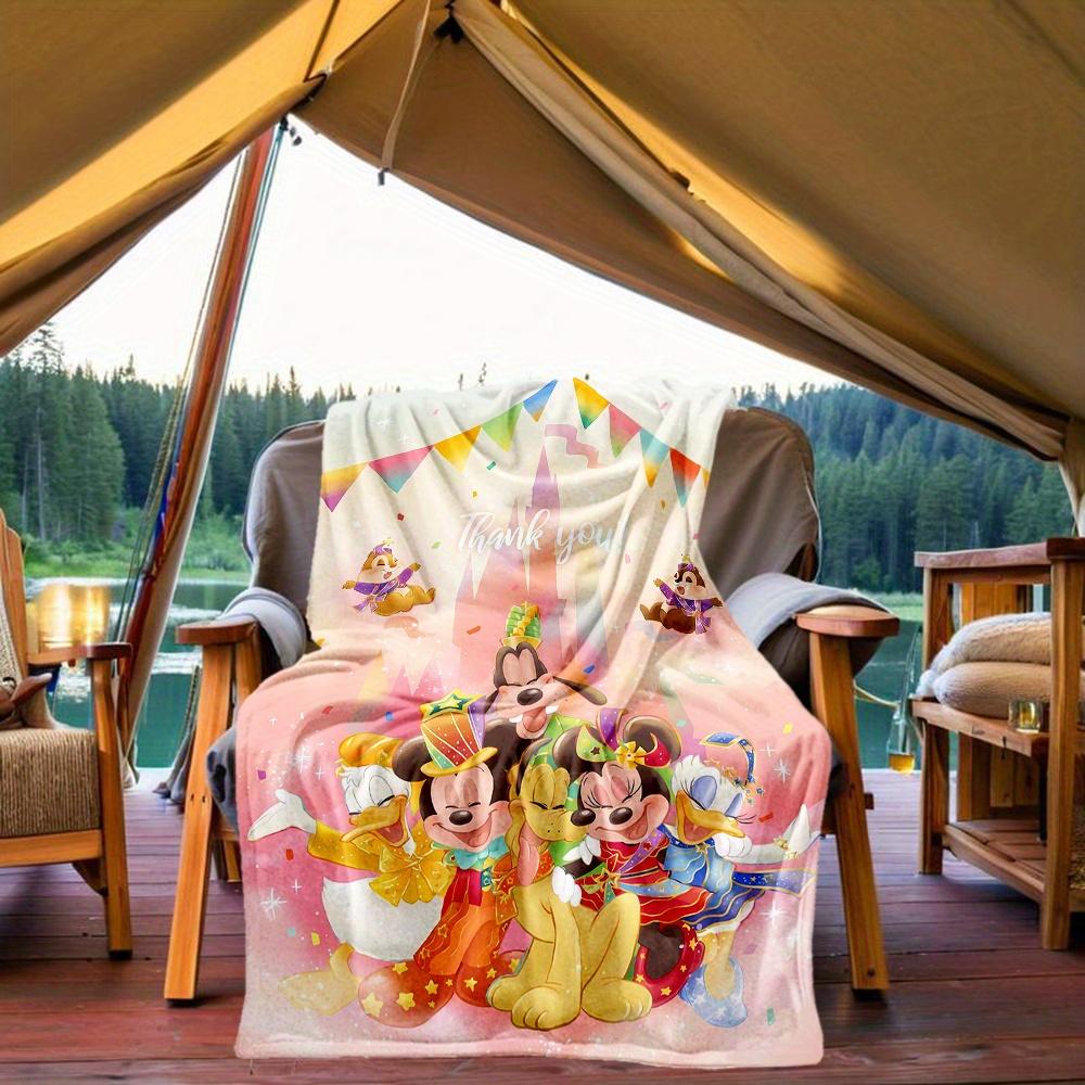 1pc, Happy Mickey & Minnie Blanket Soft Throw for Room Decor, Perfect Gift for Family and Friend, Living Room, Travel, Camping