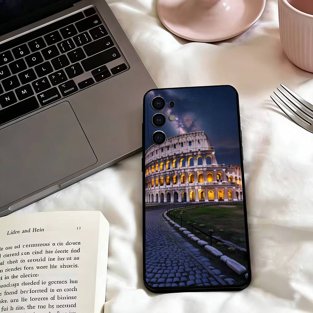 The Colosseum, Romes Phone Case For Samsung S25,S24,S21,S22,S23,S30,Ultra,S20,Plus,Fe,Soft Silicone Black Cover