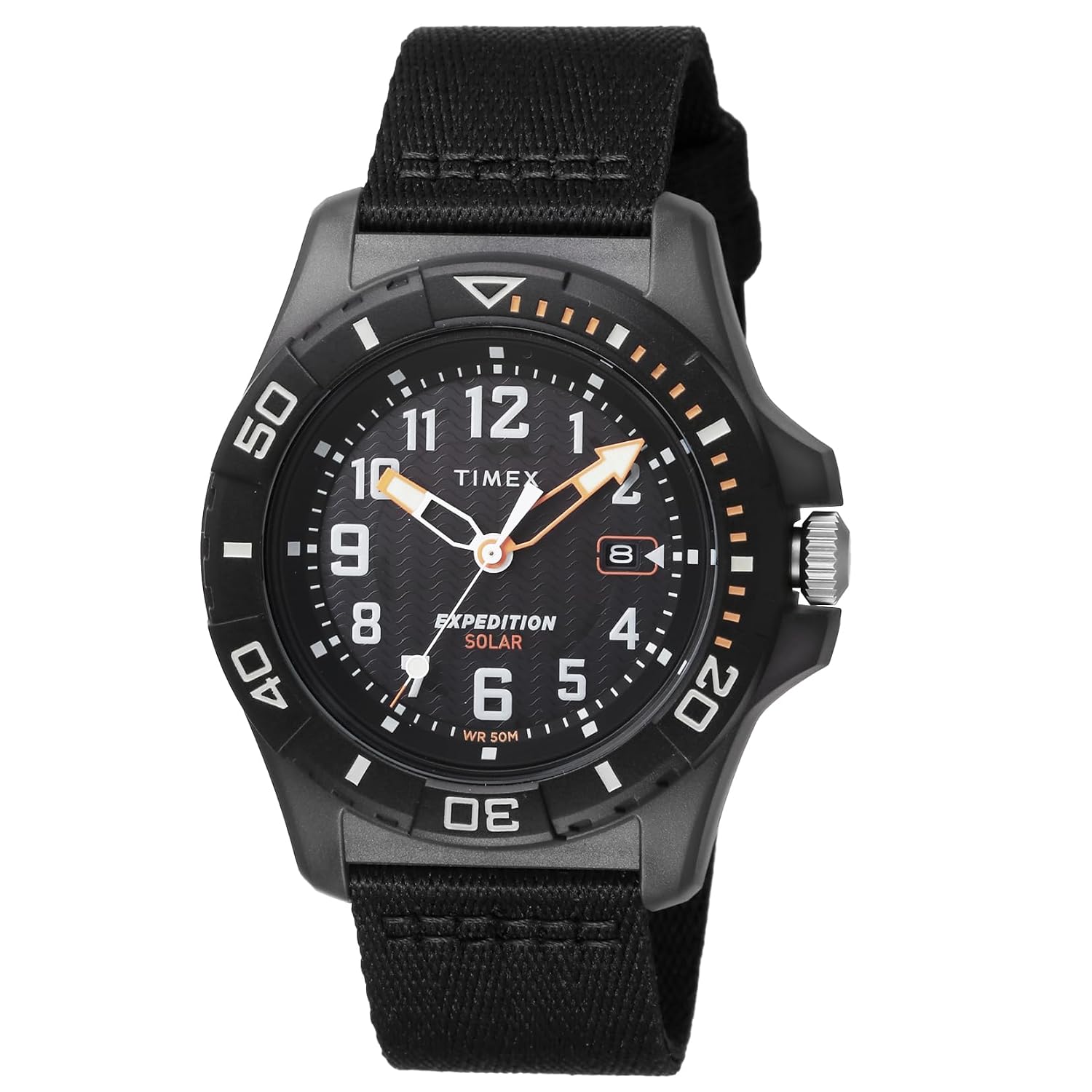 TIMEX Expedition Free-dive Ocean Black Dial Plastic Mineral Glass Solar 5 ATM Water Resistant 44MM Watch TW2V40500 Mens