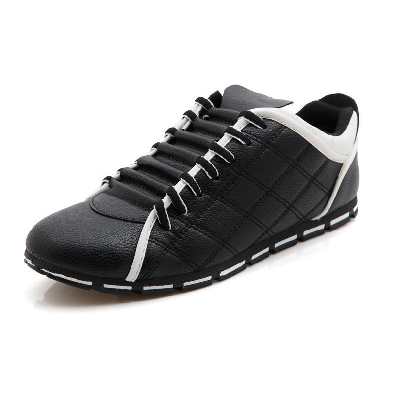 

Модные высококачественные брендовые мужские повседневные туфли с круглым носком на шнуровке, резиновые мужские кроссовки на плоской подошве, повседневная обувь, прямая поставка 7 чёрный