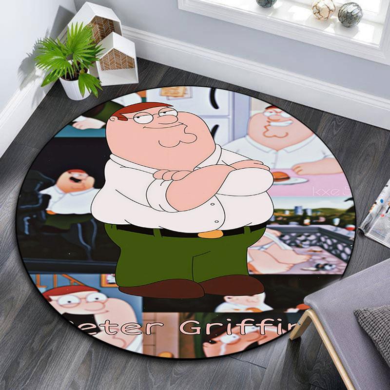 Peter Griffin Pattern Round rug,Carpet Rug for Living Room Bedroom Playroom ,Non-slip Floor Mat,Holiday Gifts and Birthday Gifts.