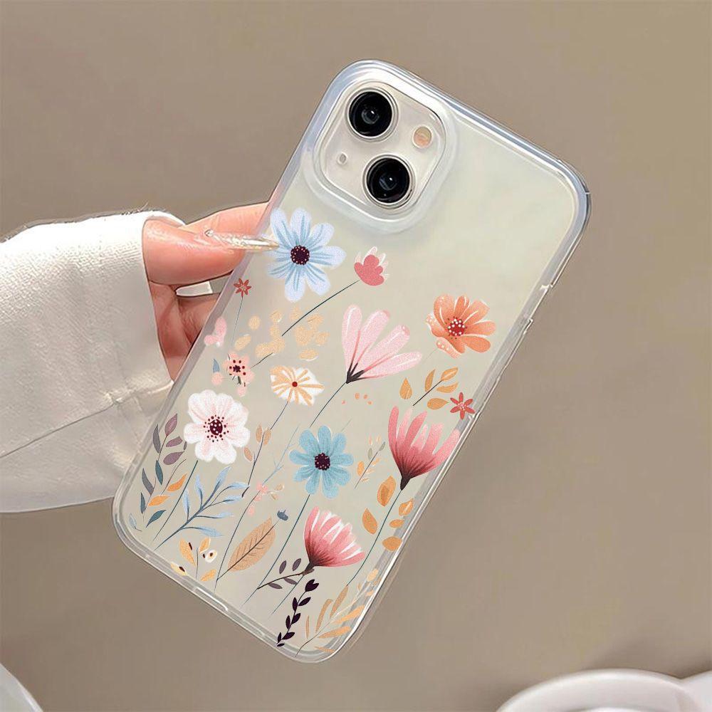 Colored Flowers Applicable iPhone17ProMax Mobile Phone Case 16 Apple 15/14 Frosted 13 Simple Protective Case