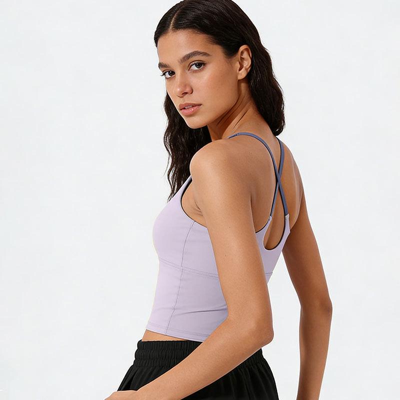 Women's Quick-Dry Yoga Vest with Fixed Bra Pads – Breathable, Bare Feel, Ideal for Fitness, Running, Sports, 2026 Style