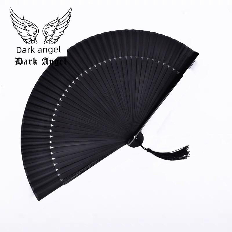 Handmade Retro Bamboo Folding Fan for Men, Fan, Mysterious Black Hollow Bamboo Fan, Simple Everyday Bamboo Fan