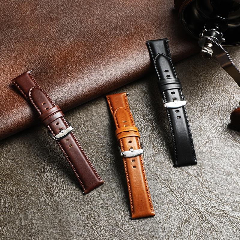 The Genuine Leather Strap Is Suitable for Huawei Gt2pro Strap Gt3 Men's and Women's Smart Watches with Universal First-layer Cowhide Wristbands.