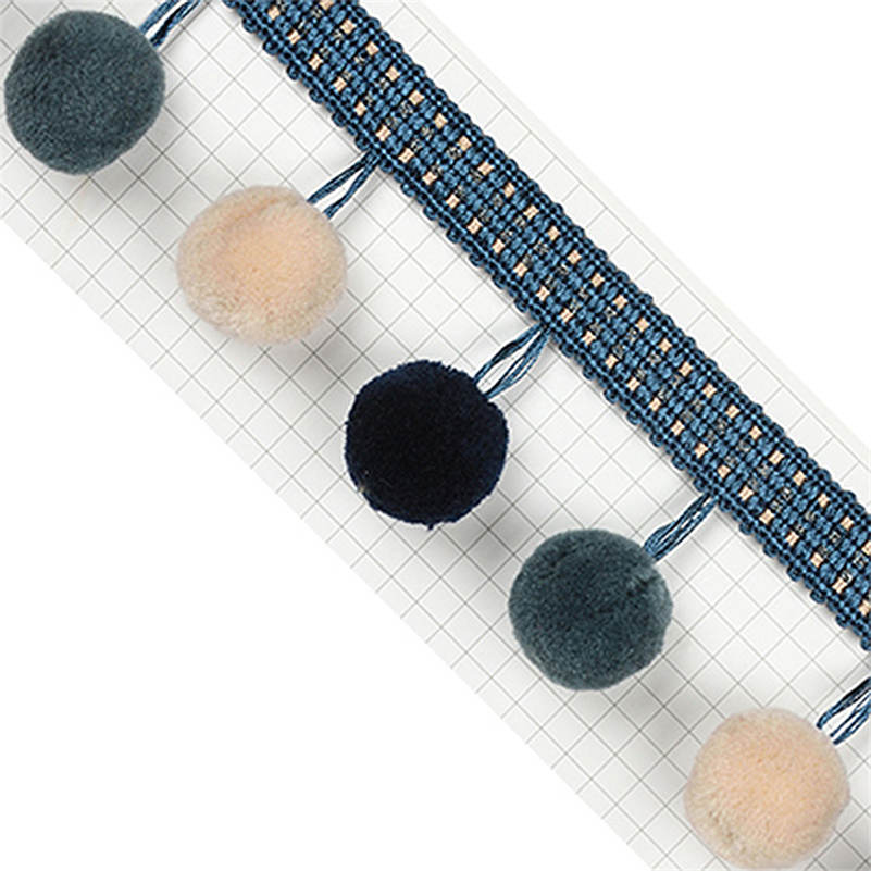 4 Meter Large Pom Pom Bobble Trim Fringe Curtain Sewing Tassel Balls Trimming Pompoms Upholstery Furniture Cushion Decor Crafts