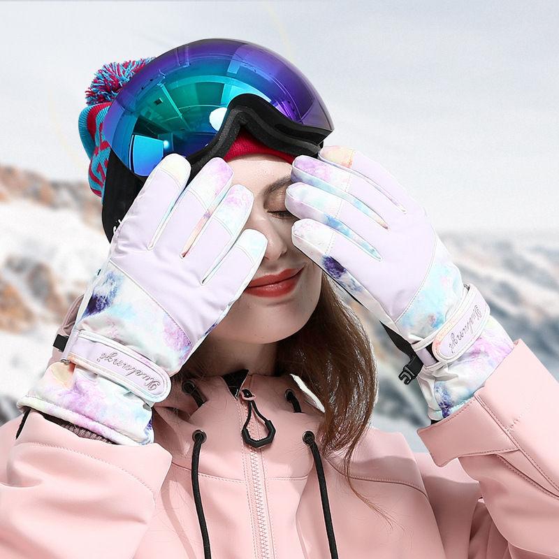 Winter Gloves Women Ski Gloves with Touchscreen Function Thermal Gloves Warm Snow Gloves Waterproof Snowboard Woman Gloves