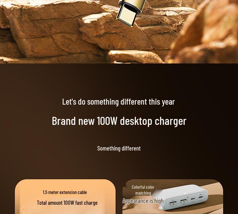 100W Type-C Fast Charging 4-Port Hub Dock for Laptops & Phones